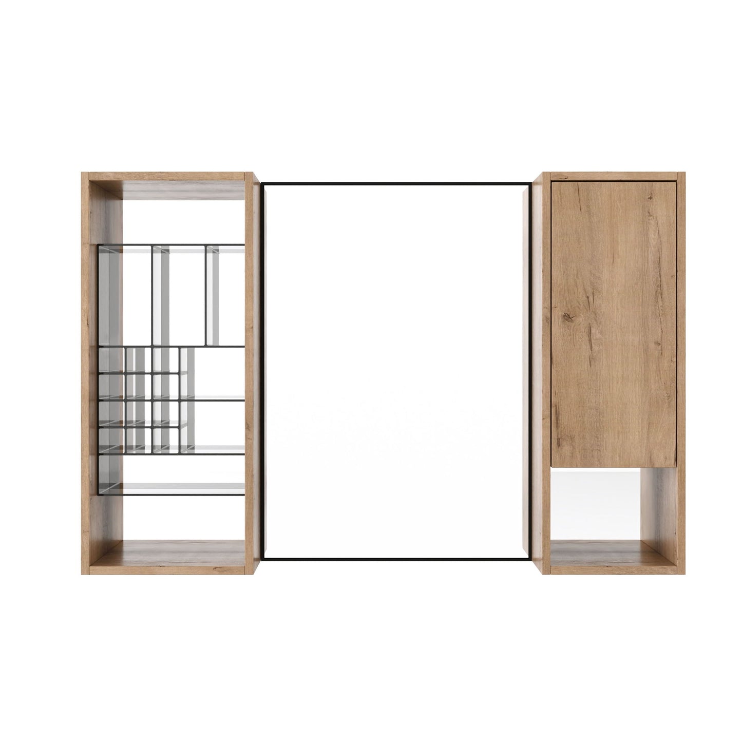 41.3" Wall Mounted Cabinet With Storage, Medicine Cabinet With Door And Adjustable Shelves - Imitative Oak