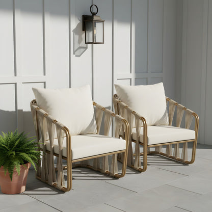 Chair With Cushion (Set of 2) - Beige