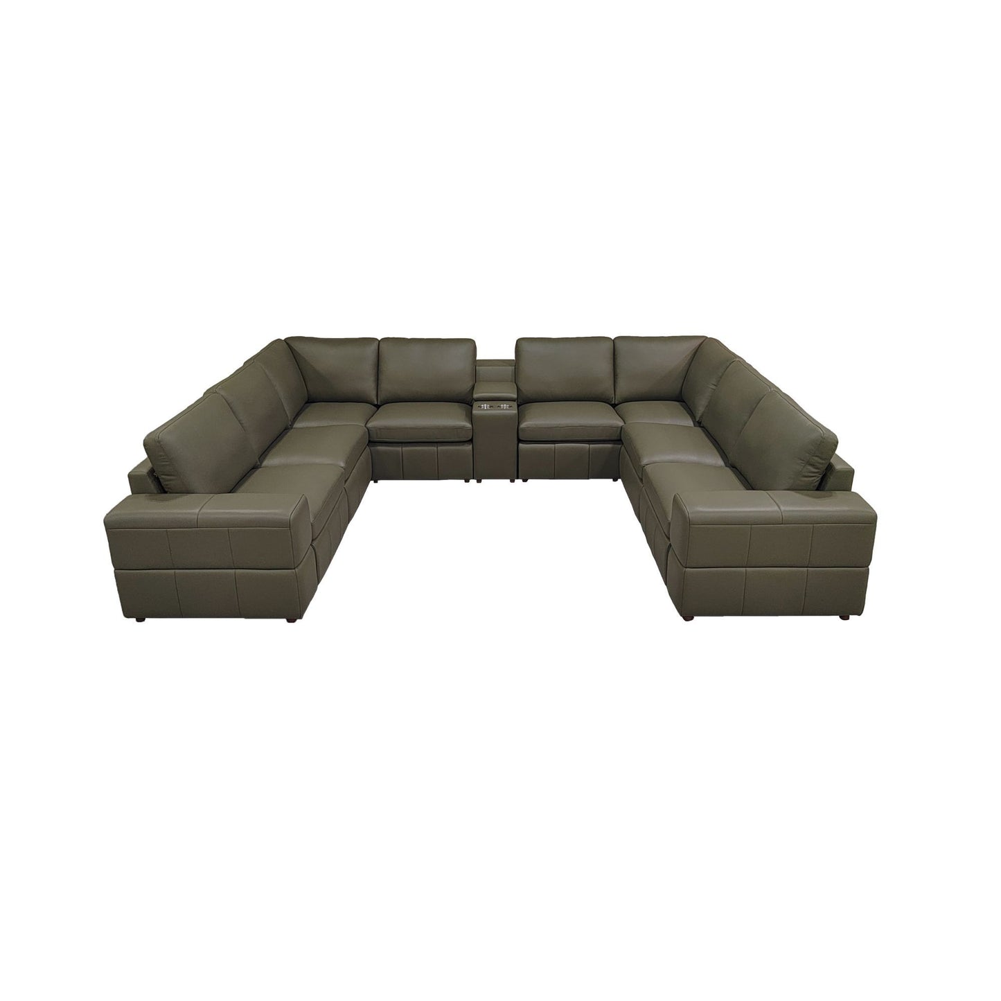 Upholstered Large Arms Sectional With Recliner Seats