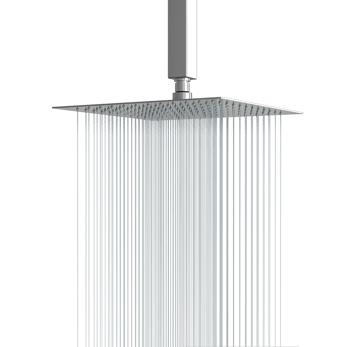 Ultra Thin Square Rainfall Shower Head Stainless Steel, Wall Or Ceiling Mount - Chrome
