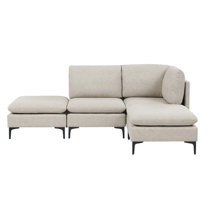 Upholstered Modular Sectional With Tall Legs, Medium Firm Seat