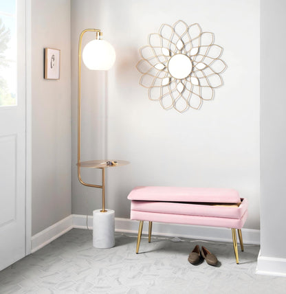 Symbol - Contemporary / Glam Floor Lamp Side Table - White Marble