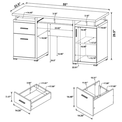 Swan - 2 Drawer Computer Desk - Mango Color