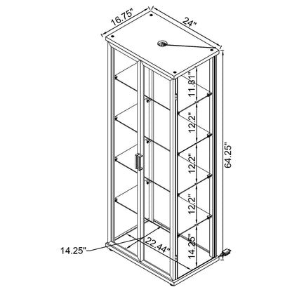 Nevra - 4 Shelf Display LED Curio Cabinet
