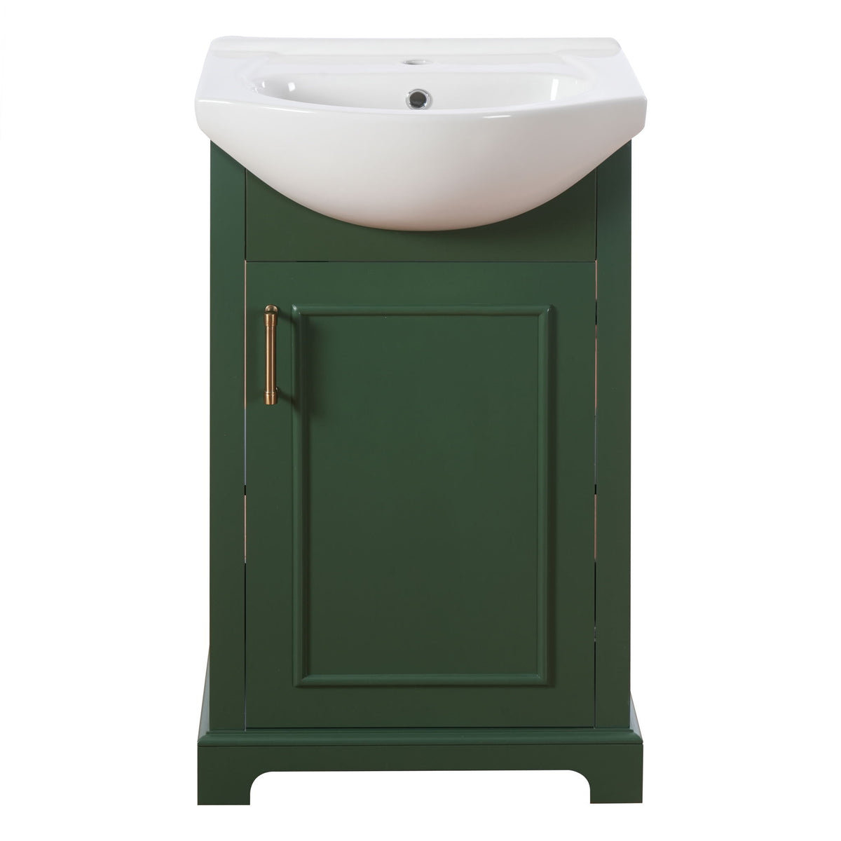20" Bathroom Vanity With Bulged Sink, Freestanding Single Vanity Set, Soft Close Door