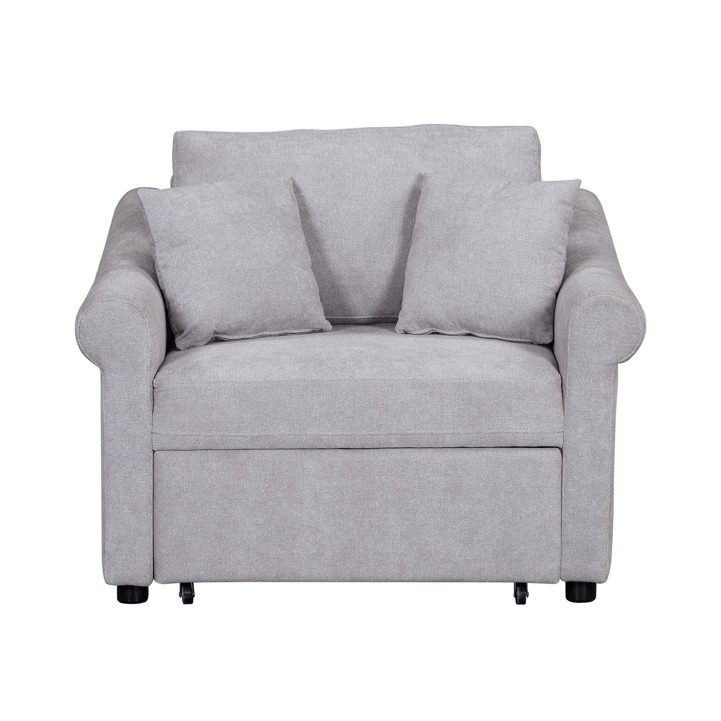 Convertible Sleeper Chair With Adjustable Backrest, 3 In 1 Lounger Chair Turns Into Bed, Single Bed For Living Room