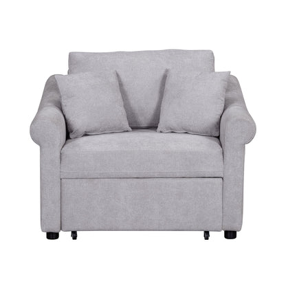 Convertible Sleeper Chair With Adjustable Backrest, 3 In 1 Lounger Chair Turns Into Bed, Single Bed For Living Room