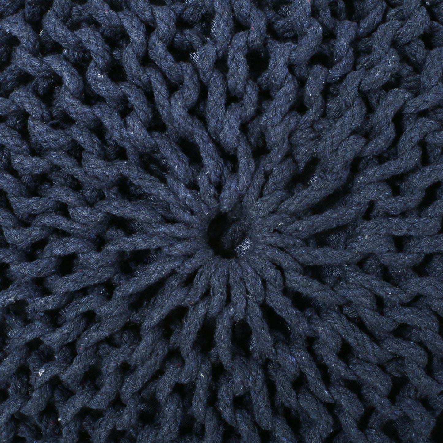 Bordeaux - Knitted Round Pouf Ottoman, Floor Cushion
