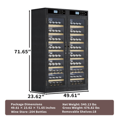 Wine Cooler With Dual Zone Temperature Control, Vacuum Insulated Door - Black