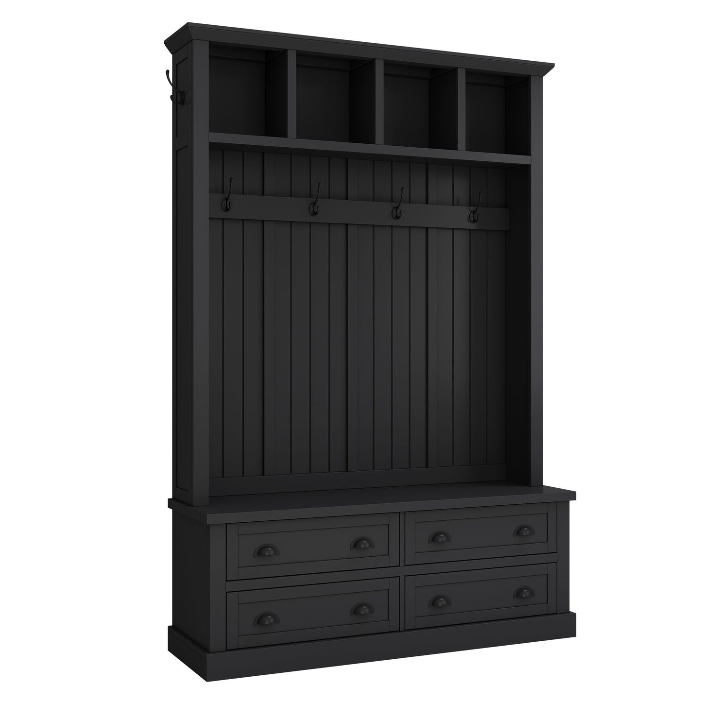 Hall Tree With 4 Drawers, Coat Rack With 6 Hooks