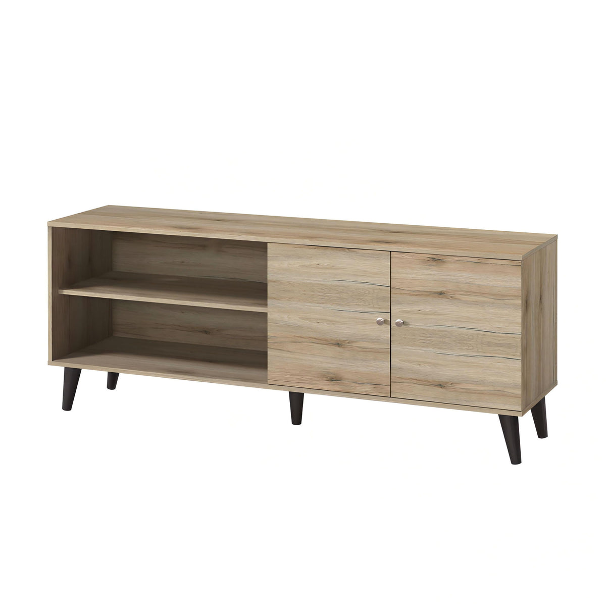 Amidon - TV Stand, With 2 Storage Shelves And 1 Cabinet