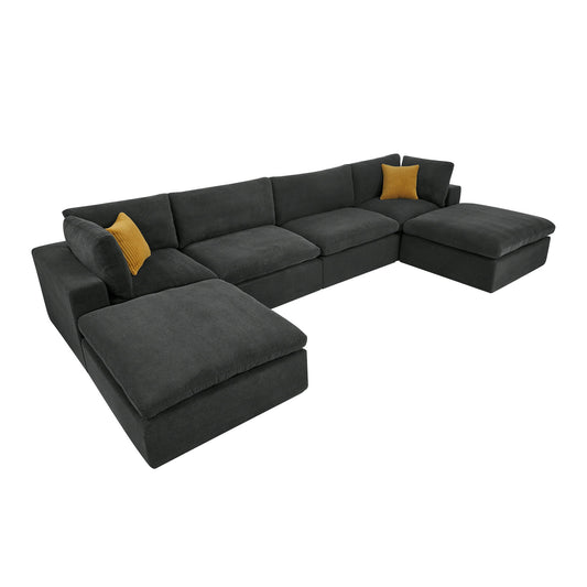 Custom Configuration Modular Sectional With Toss Pillows