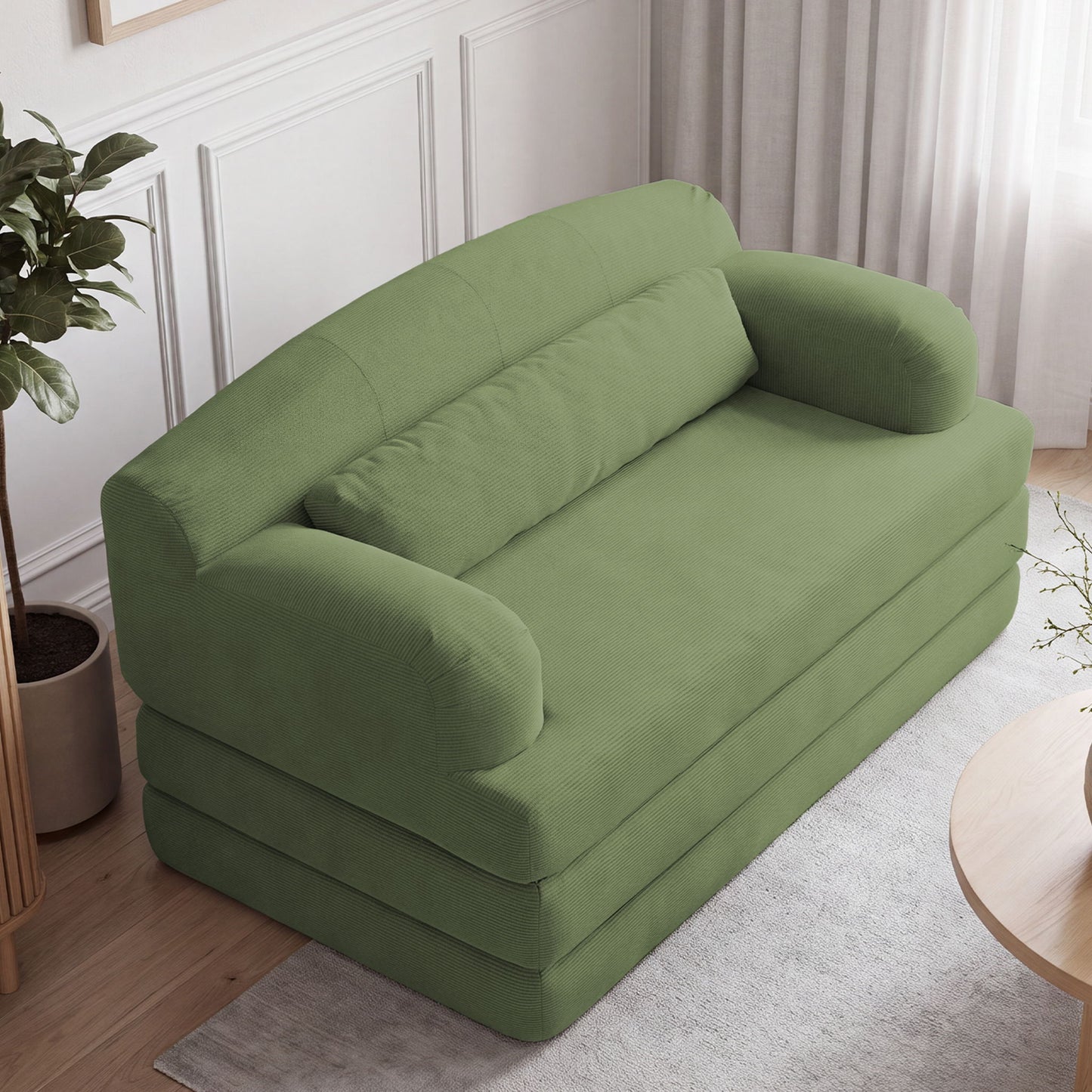 2 Seater Sofa Bed, Compact Foldable Floor Couch