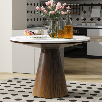 Round Dining Table For Dining Room - Brown