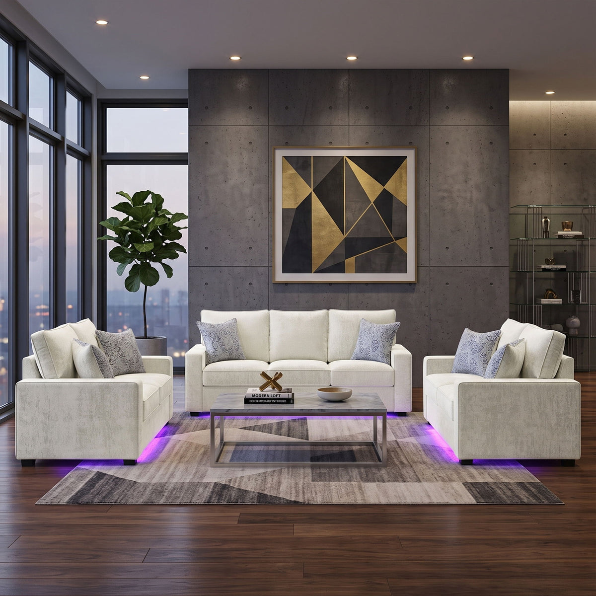 Rita - Living Room Set With LED
