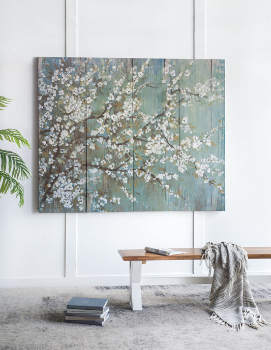Saison Cherry Blossom Canvas Print, Wall Decor For Living Room (Set of 4) - Multicolor