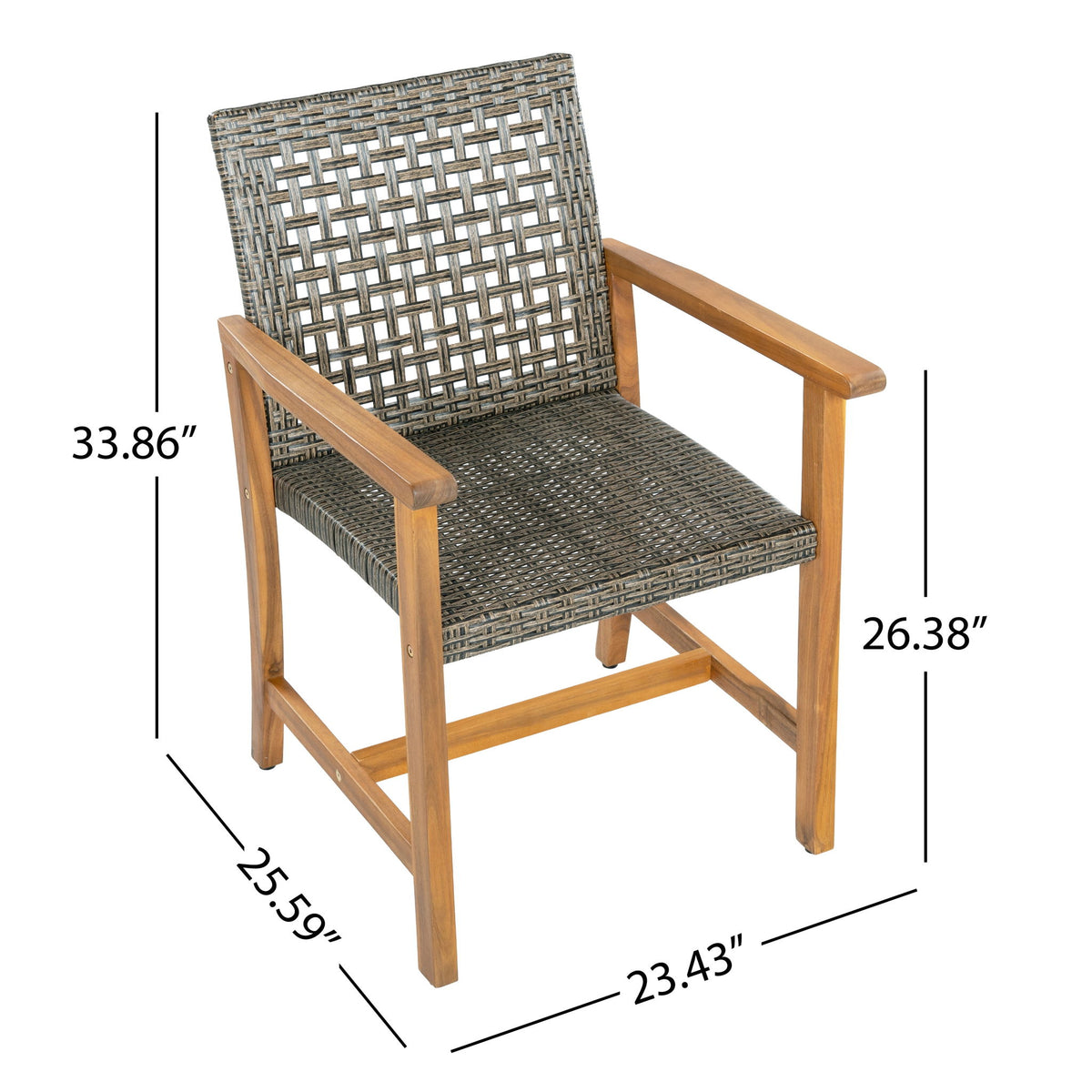 Outdoor Dining Chairs (Set of 2) - Mocha / Teak