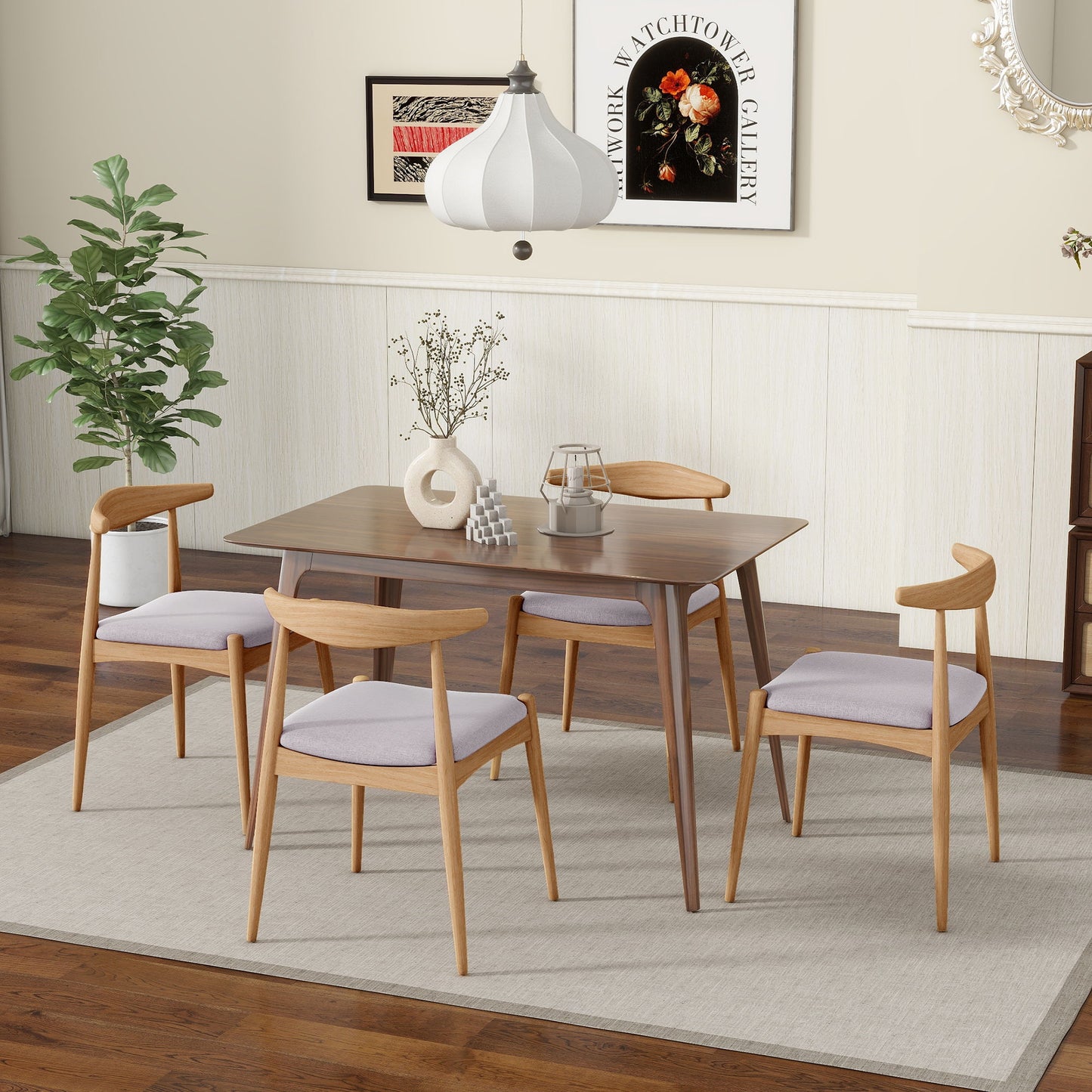 Elegant Dining Chairs With Ergonomic Backrest & Comfort Cushions (Set of 2)
