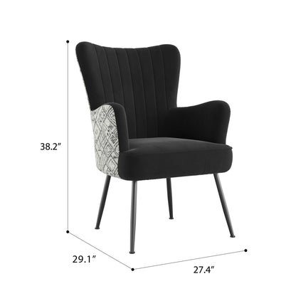 Accent Chair With Unique Print Fabric