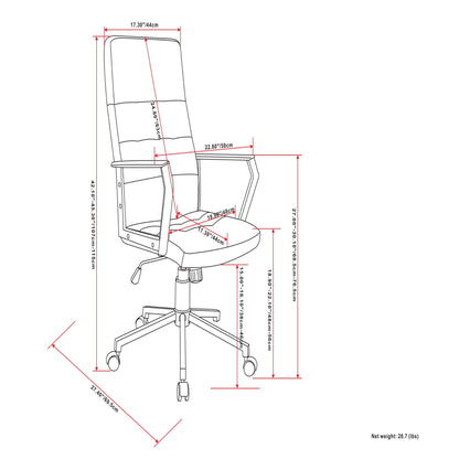 Foley - Swivel Office Chair - Distressed Blue
