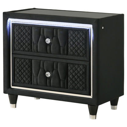 Mika - 2 Drawer LED Nightstand With USB
