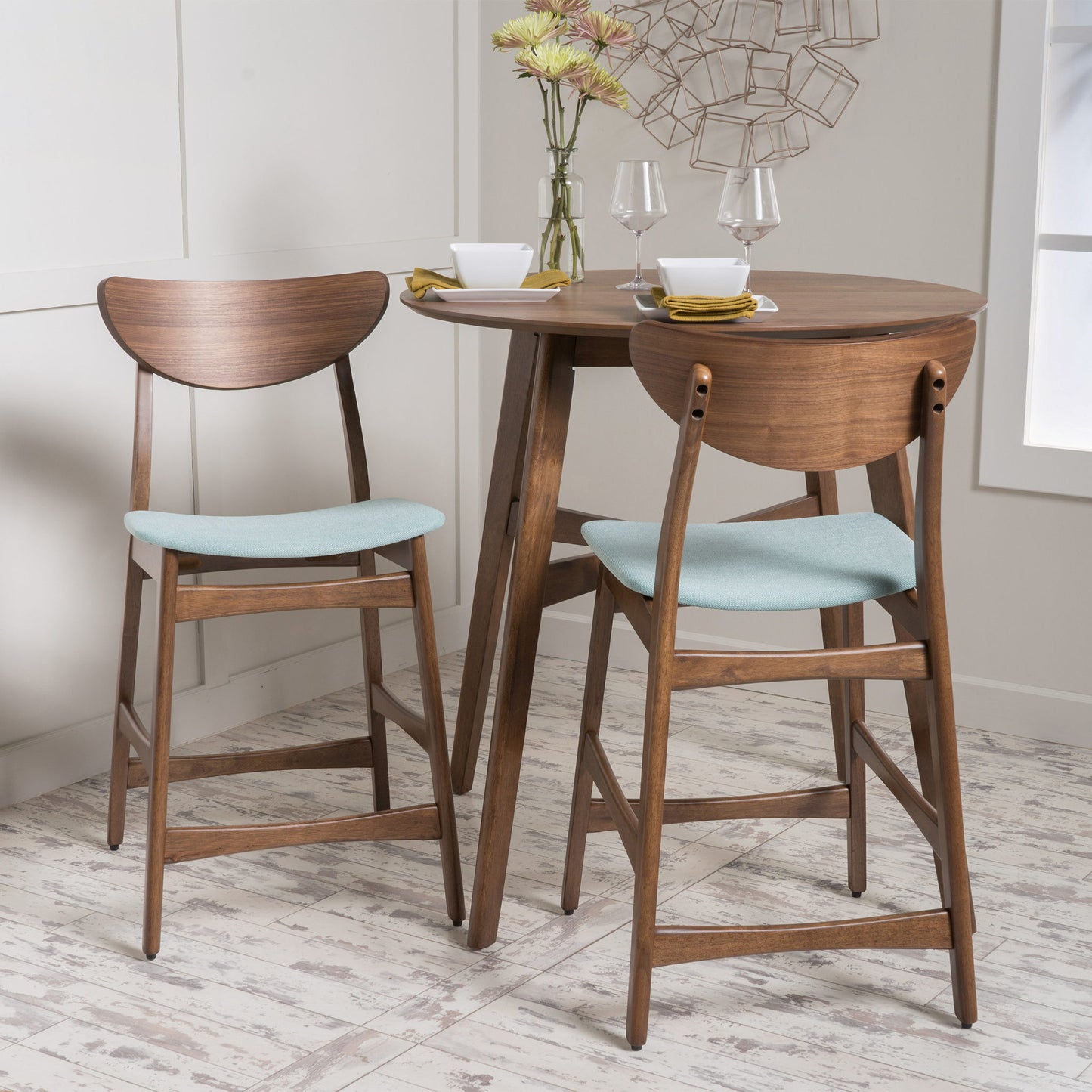 Elegant Counter Height Chair With Cushioned Seat