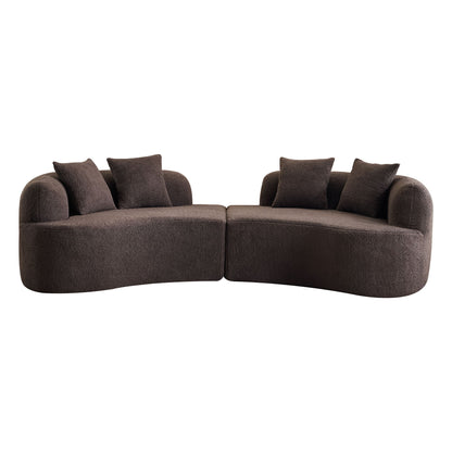 Curved 4 Seater Full Compression Sponge Sofa