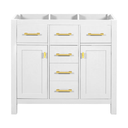 Freestanding Bathroom Vanity With 4 Drawers & 2 Cabinets, Frame Storage Cabinet Only