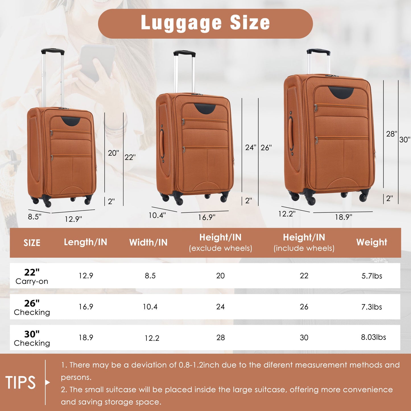 Softside Luggage Expandable Set With Duffel Bag Upright Spinner