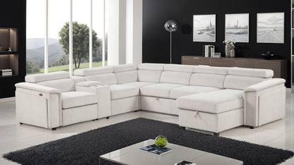 Harvey - Power Recliner Sectional Sleeper - Beige