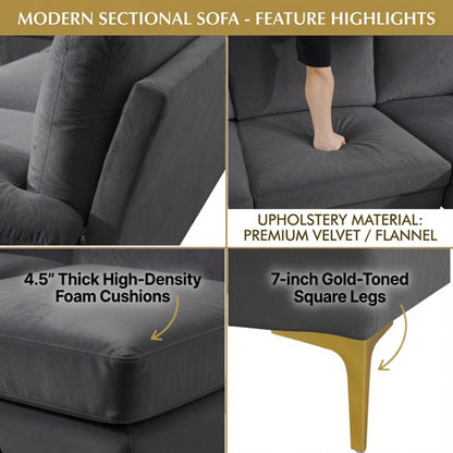 U - Shaped Sectional Sofa With Double Chaise