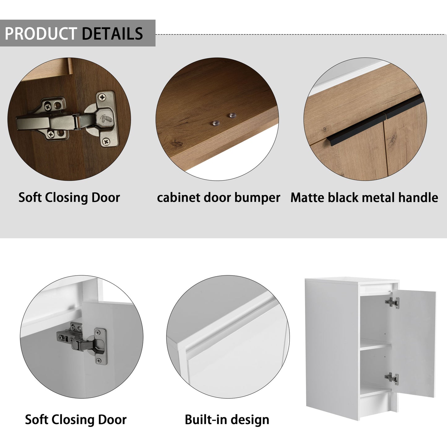 Freestanding Bathroom Vanity With Sink, Storage Cabinets, Soft Closing Doors