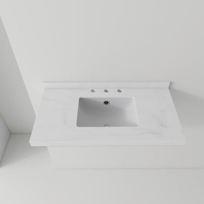 Basin Sink, Triple Faucet Holes, 2" Thick Rim, Sink Only