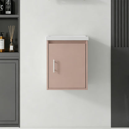 Floating Bathroom Vanity Combo, Wall Mounted Cabinet With Sink & Soft Close Doors For Small Bathrooms