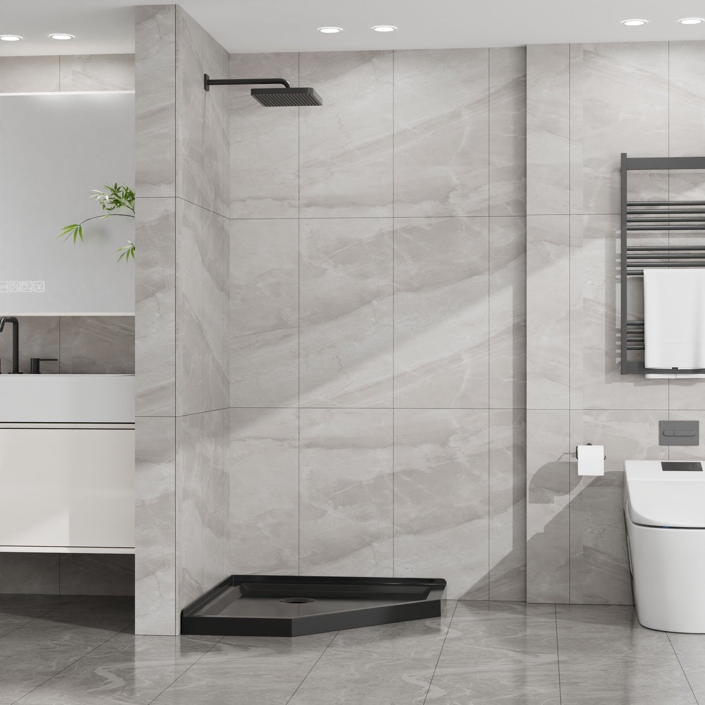 Goodyo - Neo-Angle Shower Base - Black