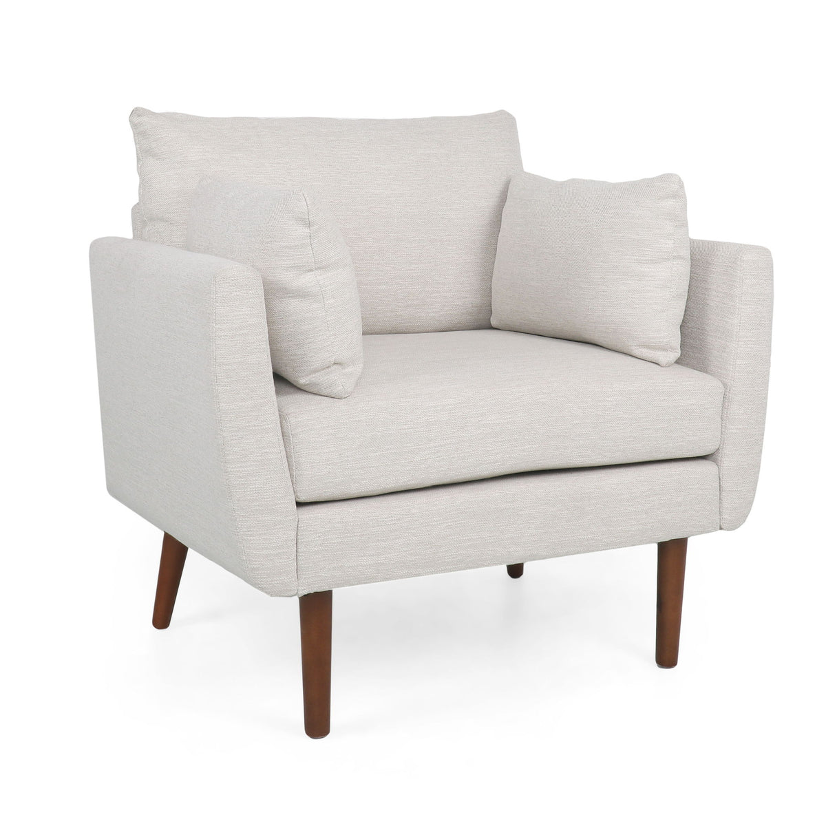 Luminate - Upholstered Fabric Club Chair With Tapered Legs And 2 Accent Pillows