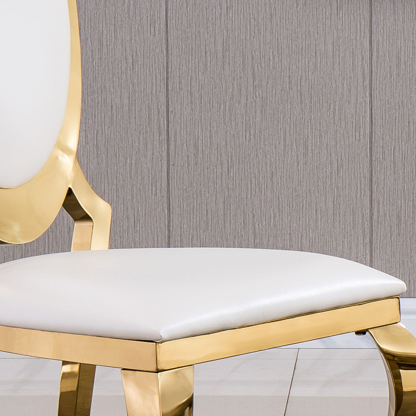 ette Dining Chair With Oval Backrest, Stainless Steel Legs (Set of 2)