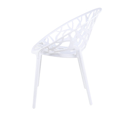 Dining Chair, Transparent Shell Design For Home (Set of 4) - White