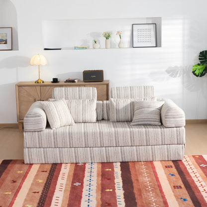 Convertible Sleeper Sofa Bed With High Density Compressed Sponge, Upholstered Couch For Living Room