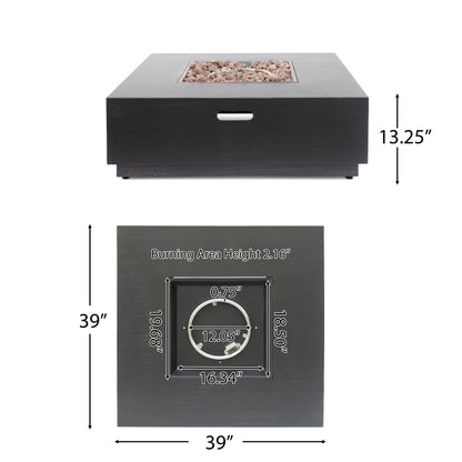 Modern Square Fire Pit With 50, 000 Btu