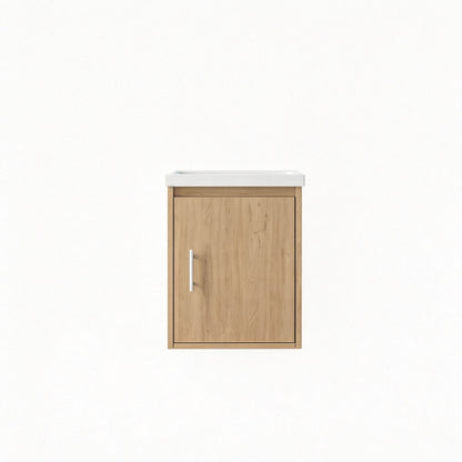 Floating Bathroom Vanity Combo, Wall Mounted Cabinet With Sink & Soft Close Doors For Small Bathrooms