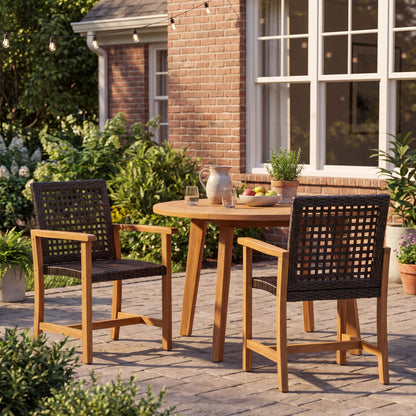 Outdoor Dining Chairs (Set of 2) - Brown / Teak