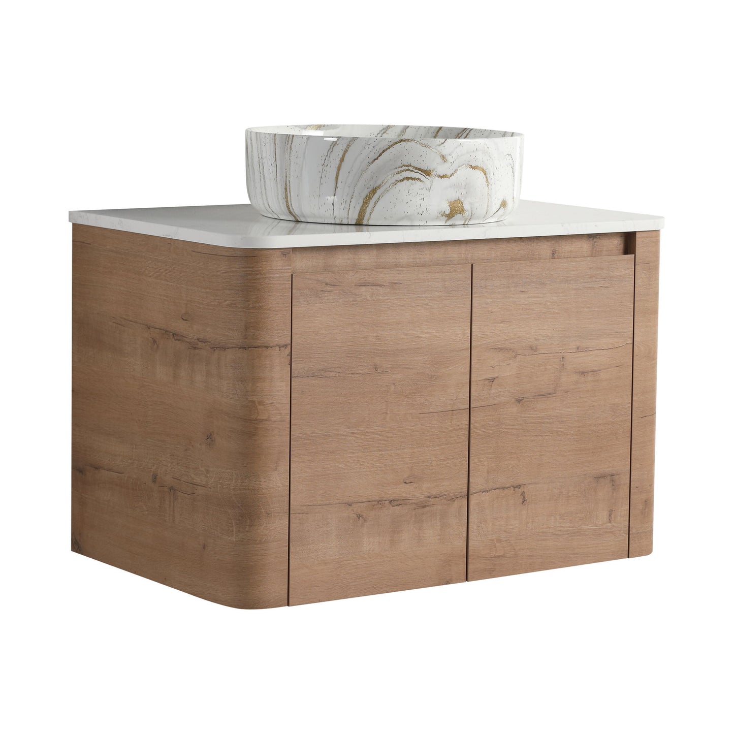 Wall Mounted Bathroom Vanity With Art Sink, 1 Soft Close Door