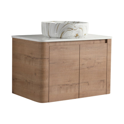 Wall Mounted Bathroom Vanity With Art Sink, 1 Soft Close Door