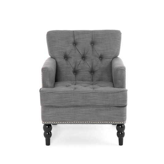 Harrison - Tufted Club Chair With Button Tufted Back And Birch Wood Legs