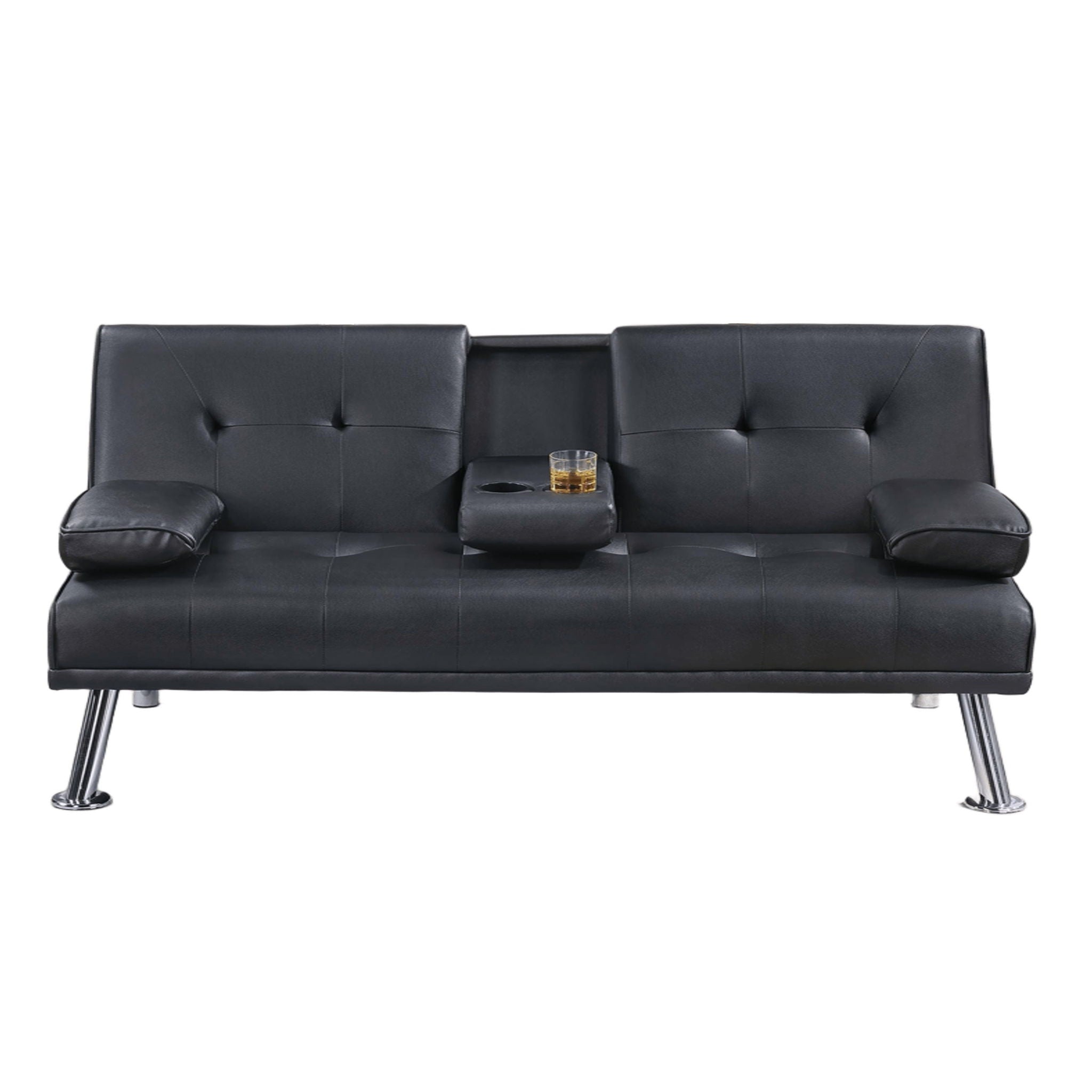 Adjustable Sofa With Fold Down Table And Cup Holders – Black Dog