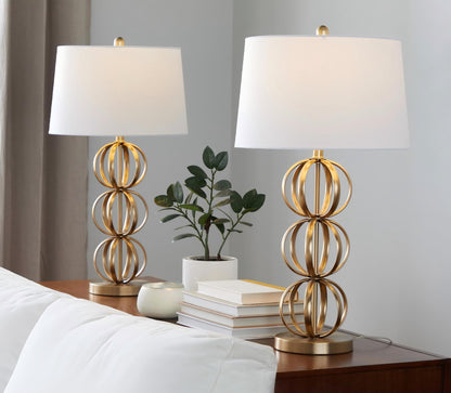 Linx - Contemporary Table Lamp (Set of 2) - Gold / White
