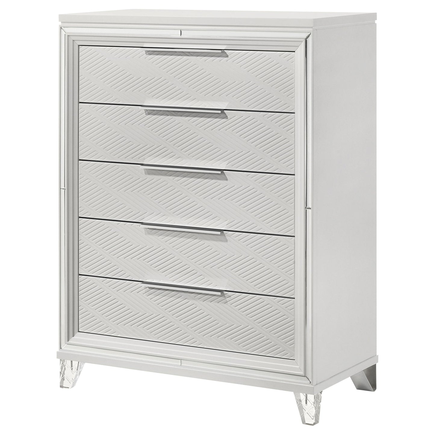 5 Drawer Bedroom Chest Of Drawers - White