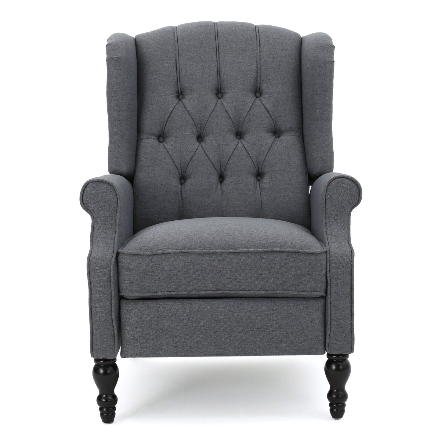 Armchair Recliner With Pushback Mechanism And Wingback Design