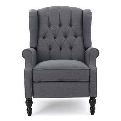 Armchair Recliner With Pushback Mechanism And Wingback Design